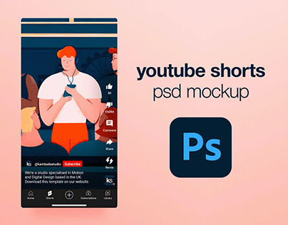 YouTube Shorts Photoshop Mockup (PSD)