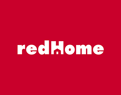 redHome Negative Space Logo Design