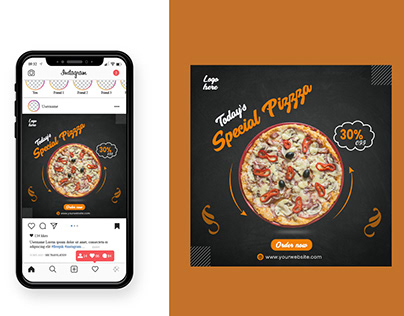 New Pizza Social Media Post Design
