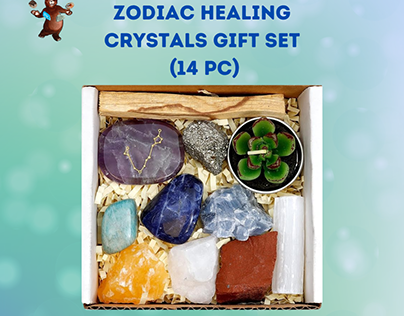 DANCING BEAR Pisces Zodiac Healing Crystals Gift Set