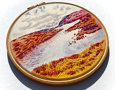 Project thumbnail - ‘Loch in the Sky’ Embroidery Painting