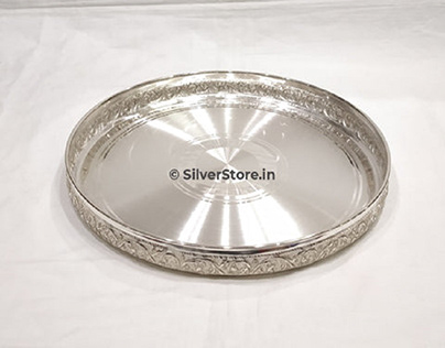 Pure silver nakshi thali/plate for dinner