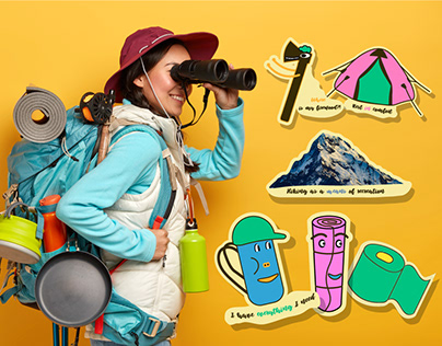 Hiking in stickers