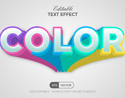 Colorful text effect long shadow style for illustrator