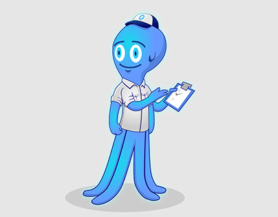 Blue Octo Guy - Character/ Mascot Design