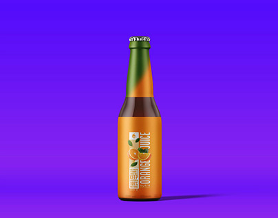Free Orange Beer Bottle Mockup