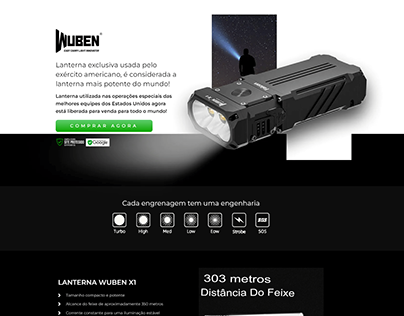 Página de vendas - lanterna