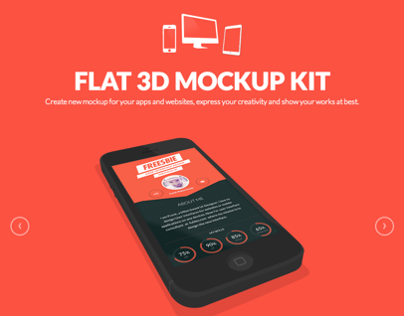 Flat 3D mockup kit