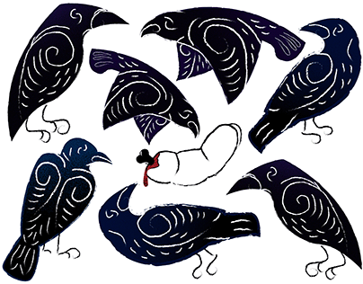 Seven Crows Illustration