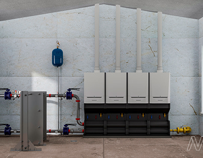 Boiler room with a capacity of 460 kW