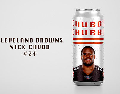 Nick Chubb advertisment on a can