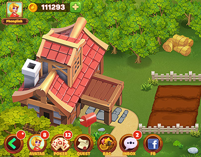 Solitaire Farm UI Design Mobile Game