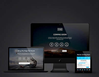 Three Different Types Coming Soon PSD Template