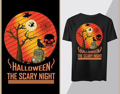 Halloween The Scary Night T shirt design.