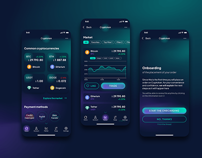 Mobile App Design • Cryptocurrency Trading • Figma