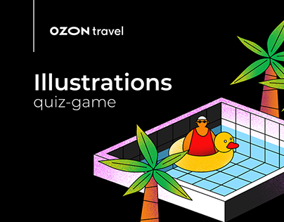 Quiz game illustrations / Ozon travel