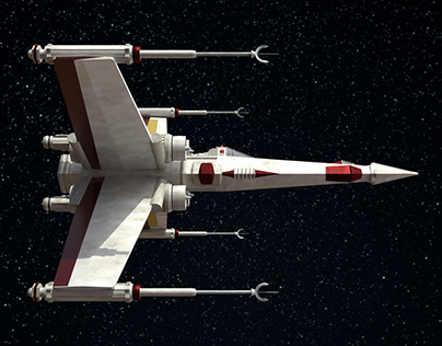 Star Wars X-Wing Fighter Built in Adobe Dimension