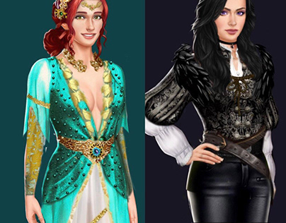 Triss and Yennefer (Pixelberry Choices Asset Edit)