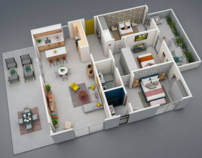 3D floor plan for Airbnb property based on sketch