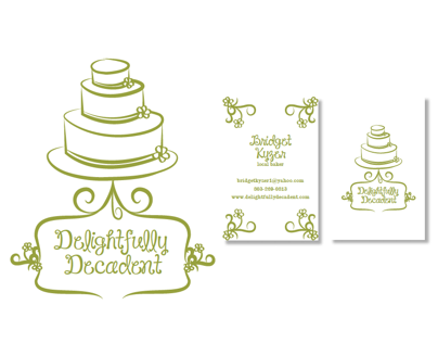 Delightfully Decadent logo and business cards