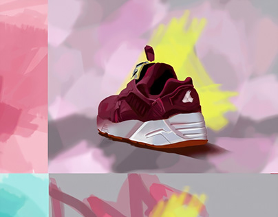 Sketch of sneakers. Graphic illustration