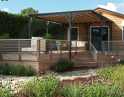 3D Architectural design for backyard exterior