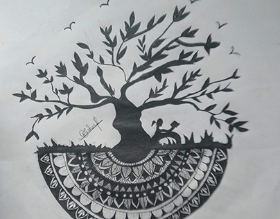 tree design deawing mandala