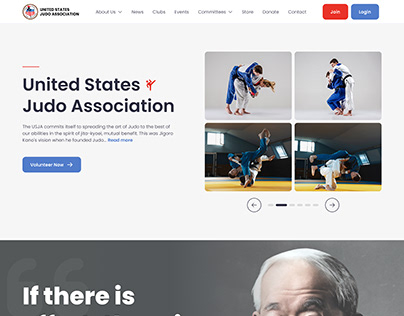 Judo Association Website - landing Page