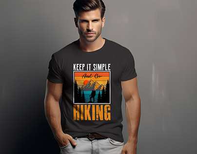 Outdoor T-shirt Design with free AI 4 T-shirt Mockup.
