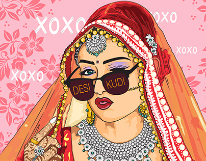 Indian Bride Vector Illustration