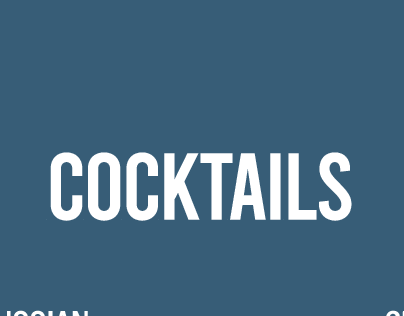 Cocktail and wine list for cafes