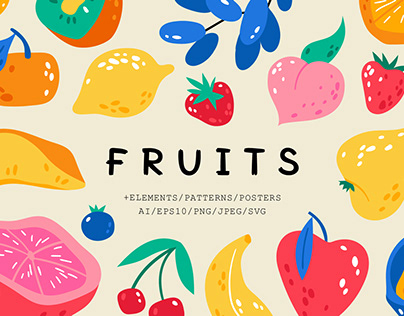 Fruits | Clipart + patterns