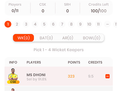 cricket app design