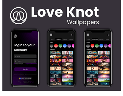Love Knot Wallpaper App UI Design