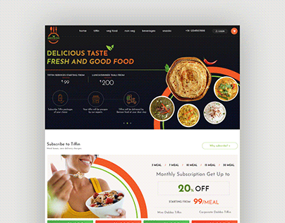 Online Food Tiffin delivery website