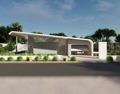 Green Roof Shell house rendering