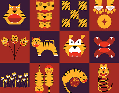 12 emotional squares of Tiger
