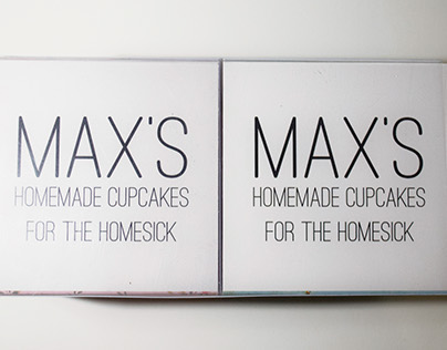 Max’s homemade cupcakes packaging and branding.