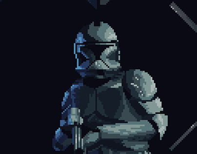 Clone trooper, Star Wars, pixel art