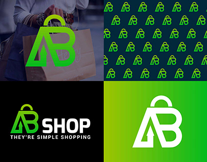 AB letter shopping bag logo