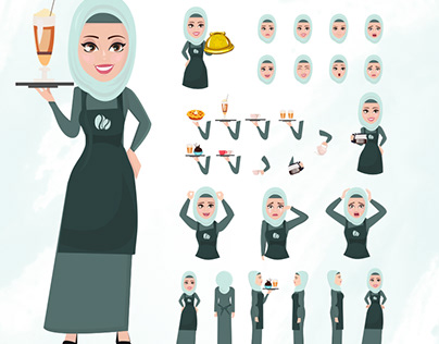Waitress Girl with Hijab