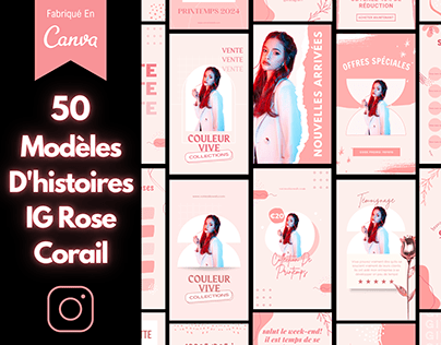 50 Modèles D'histoires IG Rose Corail