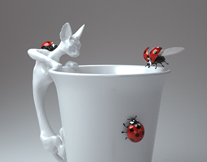 Cat cup - Porcelain mug