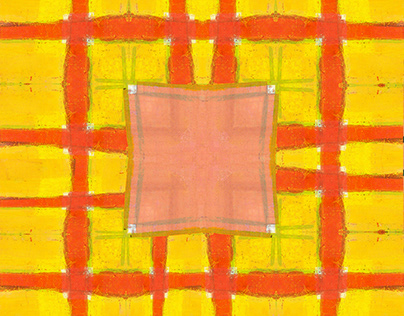 Peinture numérique pastel à carreaux orange et jaune