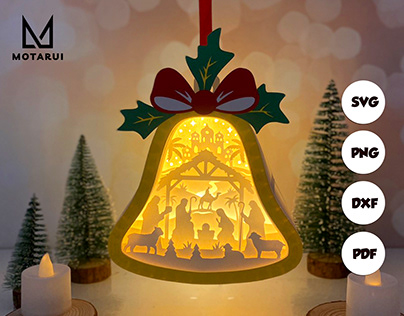 Nativity Paper Cut Lantern Bell