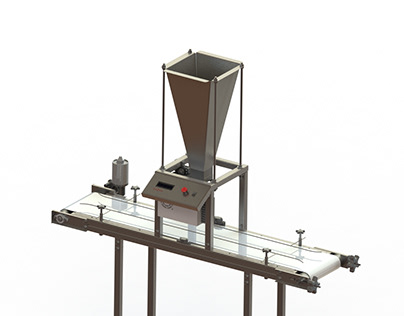 Semi-automatic line for packing grain by weight