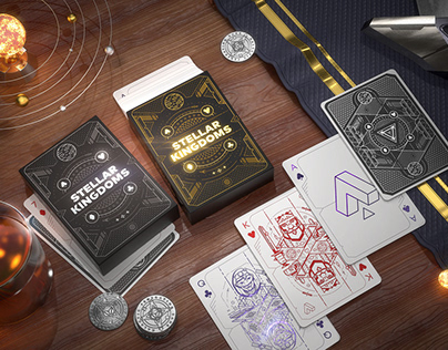 STELLAR KINGDOMS: Playing cards design