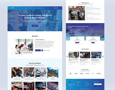 Repair and Services Landing Page Design