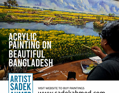 Mustard Field of Bangladesh by Artist Sadek Ahmed