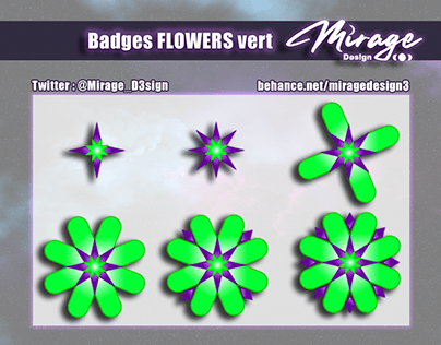 Twitch / Youtube Badges - Flowers VERT